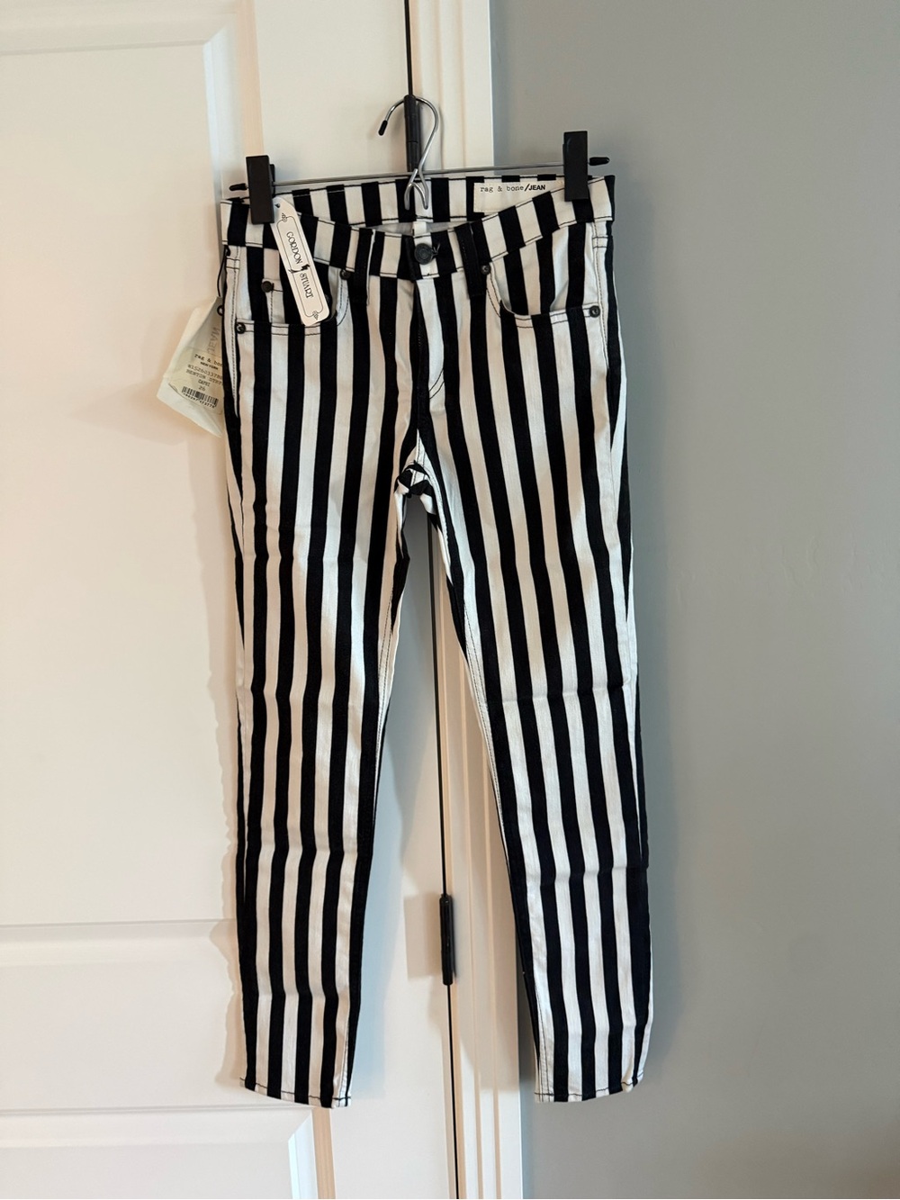 Rag & Bone /JEAN [Capri style in Benton Stripe, Sz 26, NWT